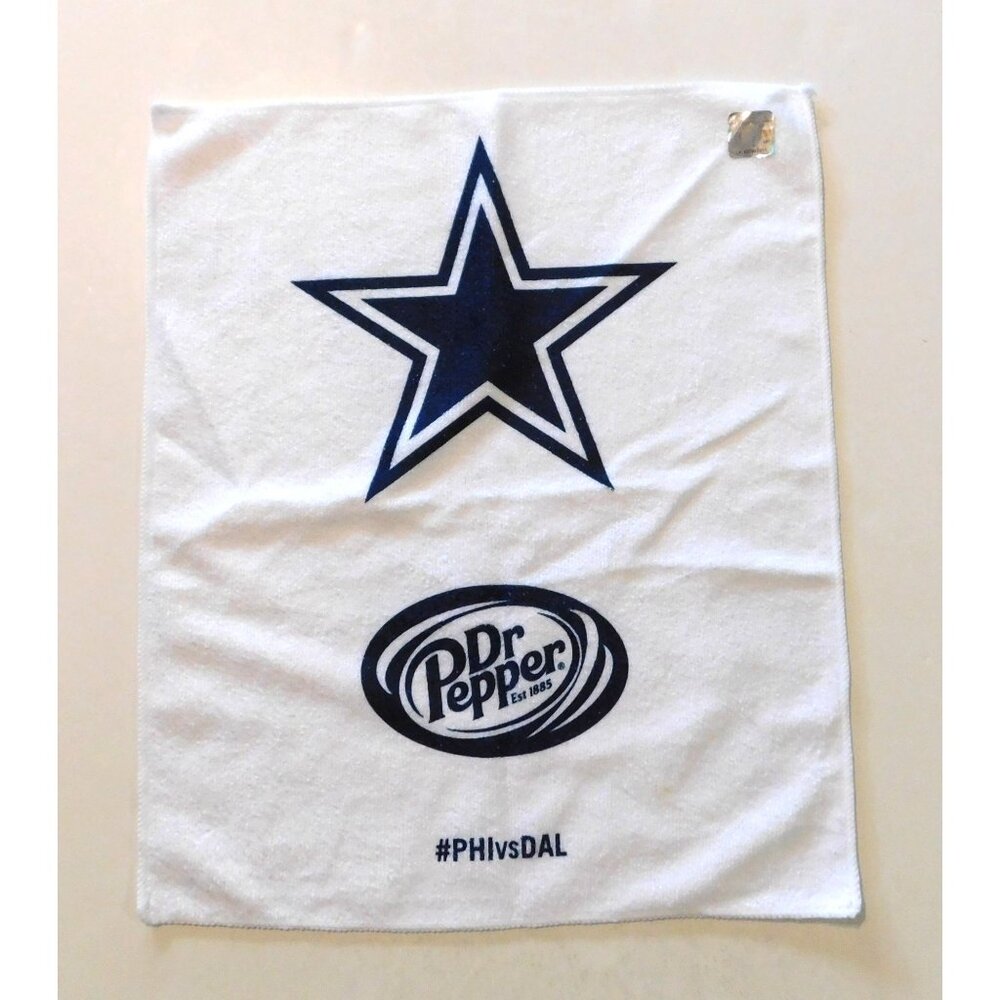 Dallas Cowboys vs Philadelphia Game Day Rally Towel White Dr Pepper 18"x15" NFL